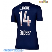 Camisa de time de futebol Paris Saint-Germain Desire Doue #14 Replicas 1º Equipamento Feminina 2025-26 Manga Curta